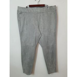 Lane Bryant Faux Suede Pants Size 26/28 Gray High Rise Stretchy